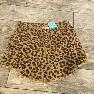 Hayden Leopard High Waisted Shorts
